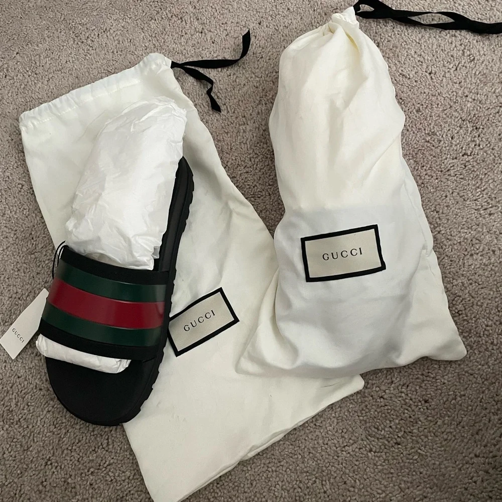 Gucci Web Slide Sandals - Picture 7 of 10